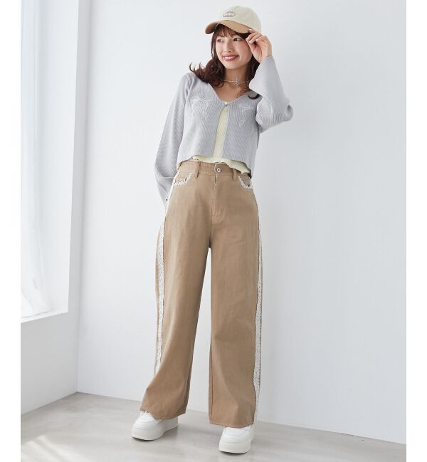 MAJESTICLEGON「リボンエンブロイダリーカーディガン」|カーディガン|