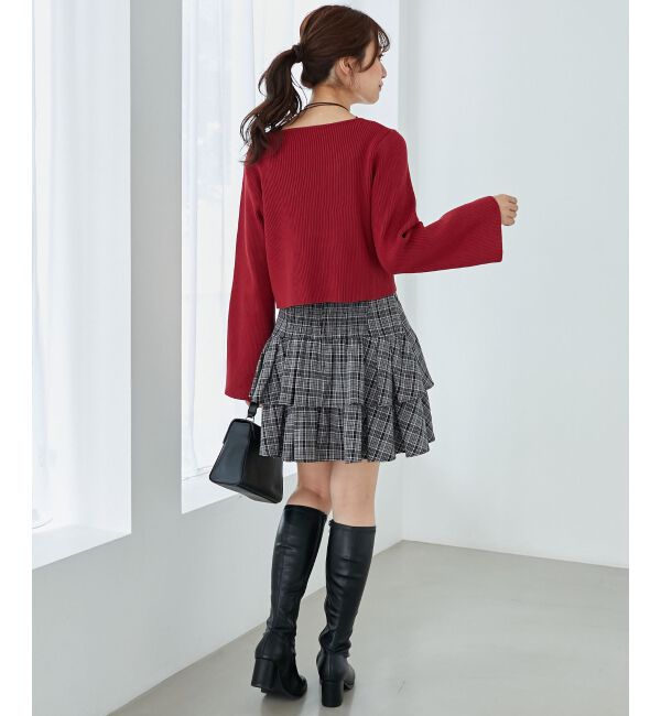 MAJESTICLEGON「リボンエンブロイダリーカーディガン」|カーディガン|