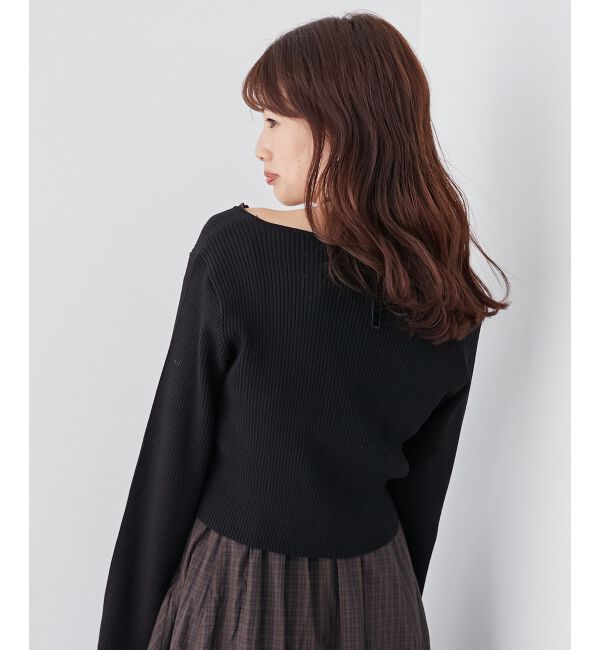 MAJESTICLEGON「リボンエンブロイダリーカーディガン」|カーディガン|