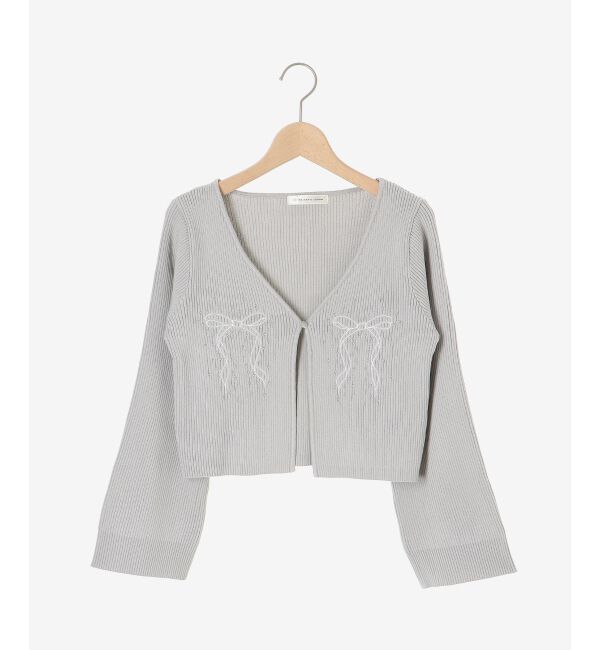 MAJESTICLEGON「リボンエンブロイダリーカーディガン」|カーディガン|