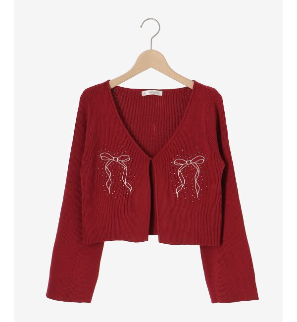 MAJESTICLEGON「リボンエンブロイダリーカーディガン」|カーディガン|