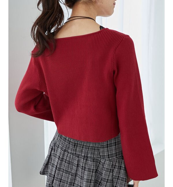 MAJESTICLEGON「リボンエンブロイダリーカーディガン」|カーディガン|