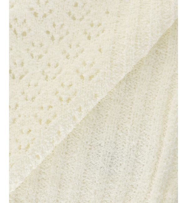  「ビッグカラー透かしニットカーデ」|カーディガン|