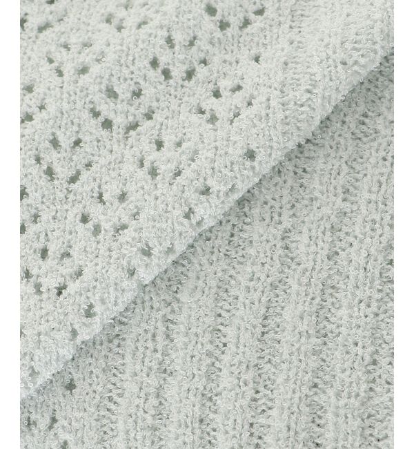  「ビッグカラー透かしニットカーデ」|カーディガン|