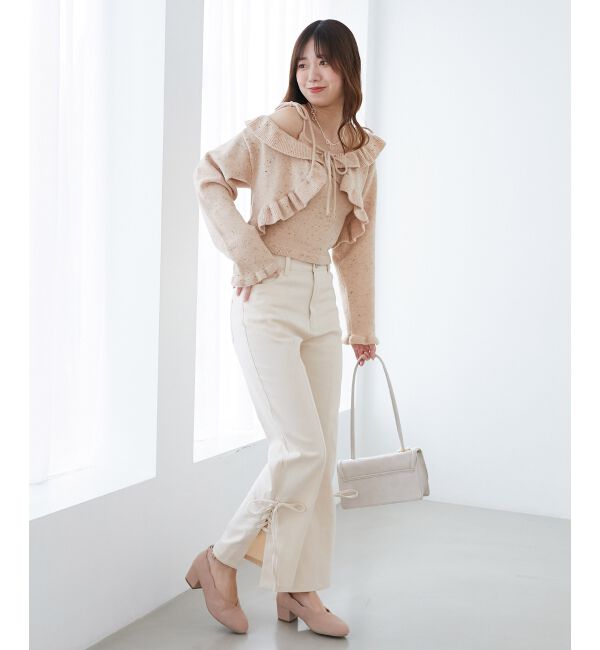 MAJESTICLEGON「ネップキャミセットフリルカーディガン」|カーディガン|