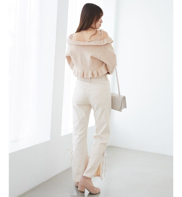 MAJESTICLEGON「ネップキャミセットフリルカーディガン」|カーディガン|