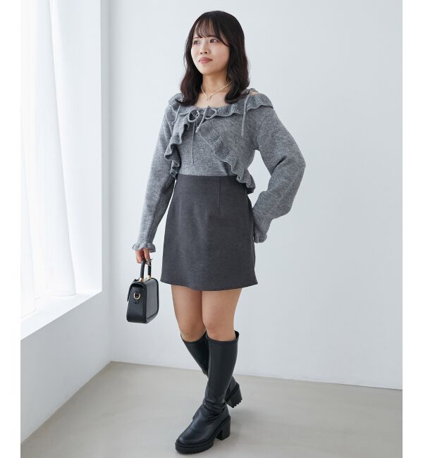 MAJESTICLEGON「ネップキャミセットフリルカーディガン」|カーディガン|