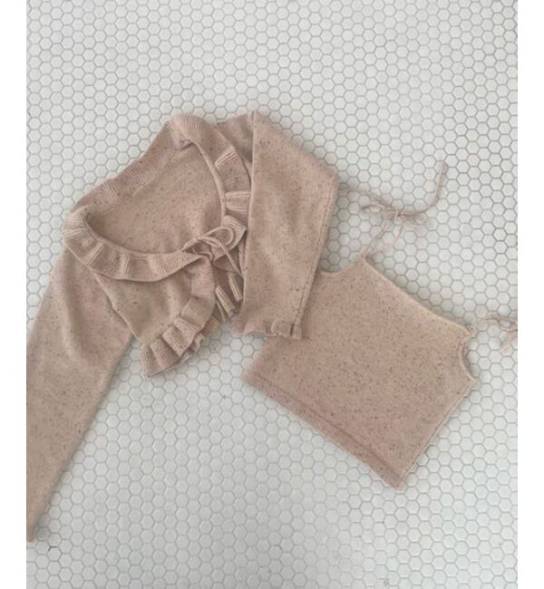 MAJESTICLEGON「ネップキャミセットフリルカーディガン」|カーディガン|