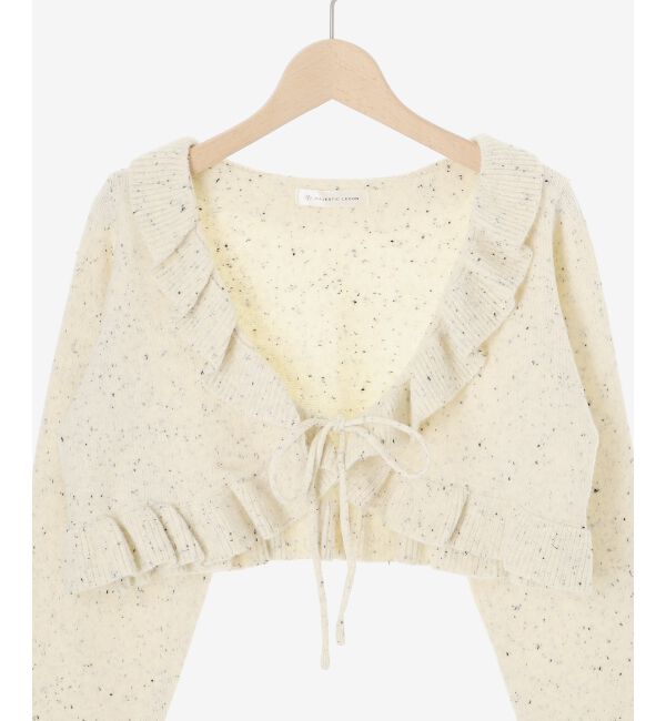 MAJESTICLEGON「ネップキャミセットフリルカーディガン」|カーディガン|