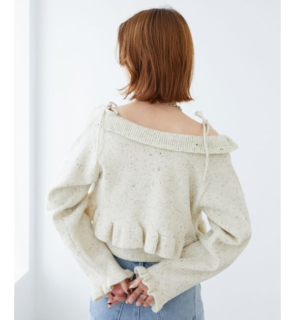 MAJESTICLEGON「ネップキャミセットフリルカーディガン」|カーディガン|