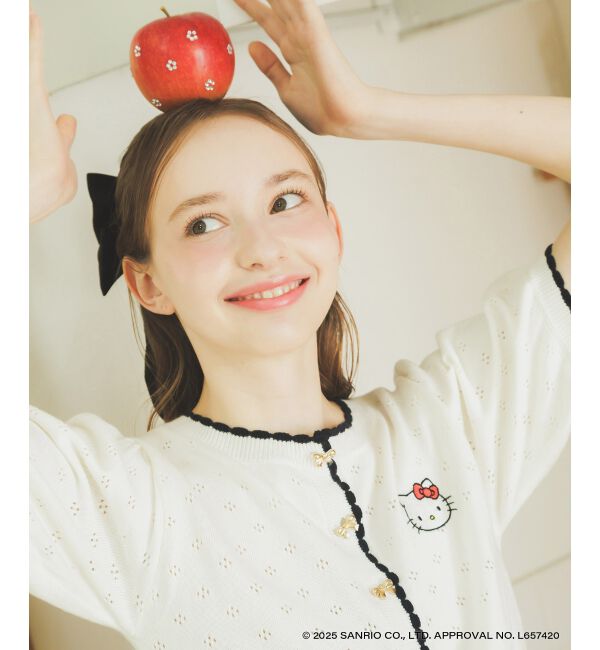  「ハローキティ リボンニットカーデ」|カーディガン|