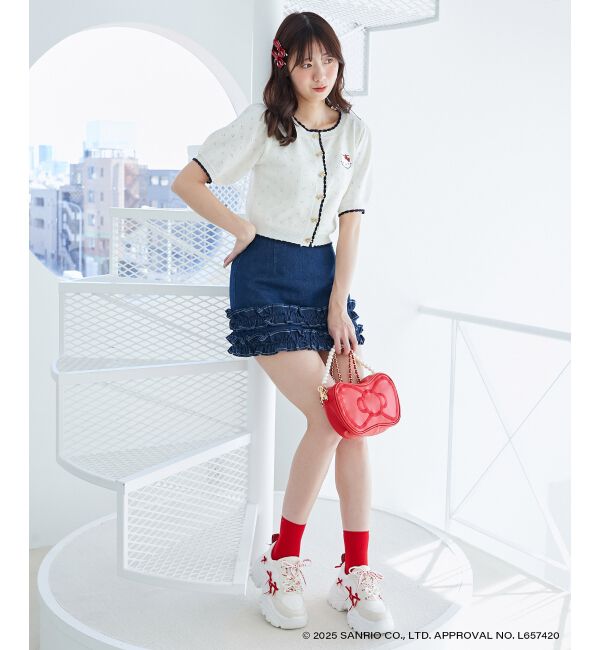  「ハローキティ リボンニットカーデ」|カーディガン|