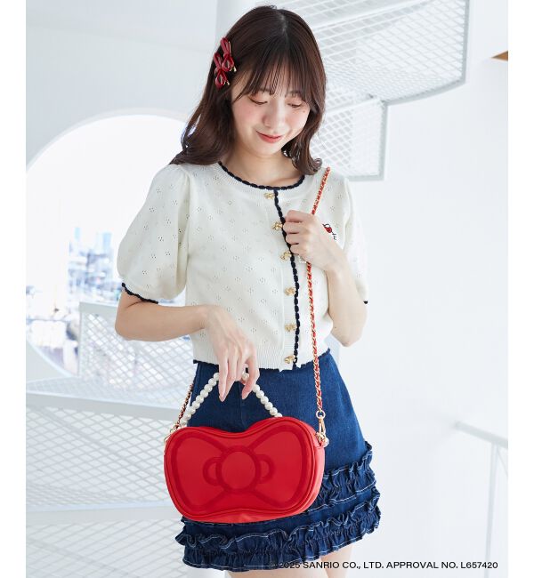  「ハローキティ リボンニットカーデ」|カーディガン|