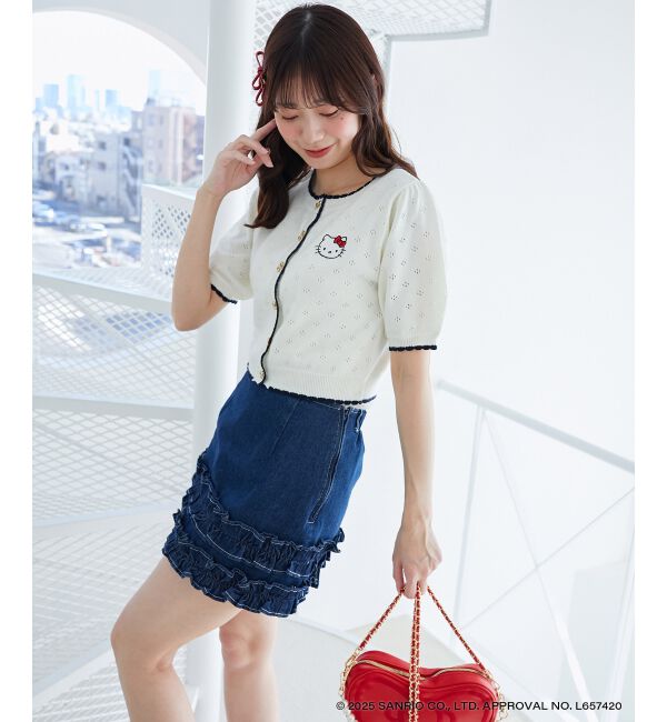  「ハローキティ リボンニットカーデ」|カーディガン|