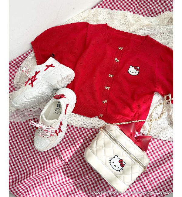  「ハローキティ リボンニットカーデ」|カーディガン|
