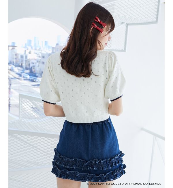  「ハローキティ リボンニットカーデ」|カーディガン|