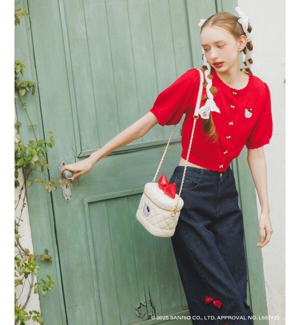  「ハローキティ リボンニットカーデ」|カーディガン|