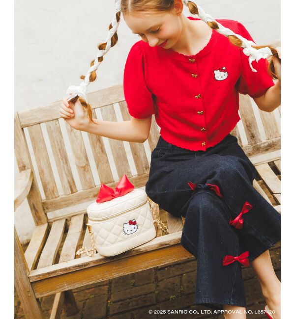  「ハローキティ リボンニットカーデ」|カーディガン|