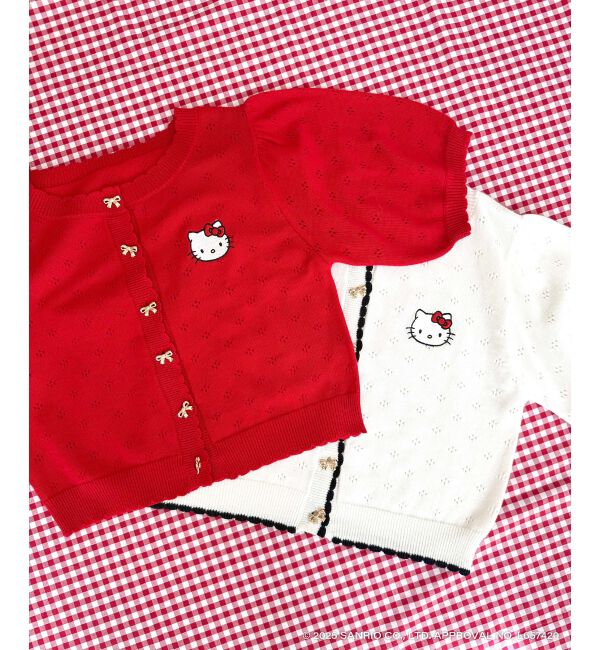  「ハローキティ リボンニットカーデ」|カーディガン|