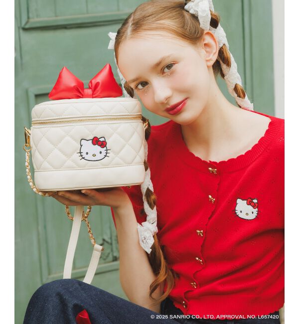  「ハローキティ リボンニットカーデ」|カーディガン|