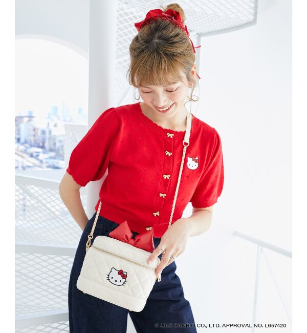  「ハローキティ リボンニットカーデ」|カーディガン|