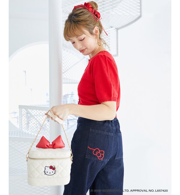  「ハローキティ リボンニットカーデ」|カーディガン|