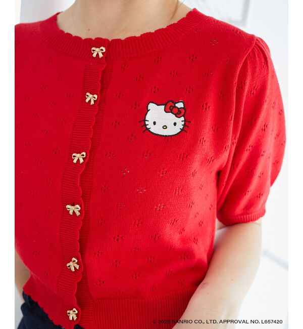  「ハローキティ リボンニットカーデ」|カーディガン|