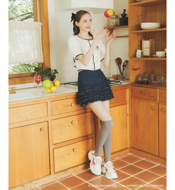  「ハローキティ リボンニットカーデ」|カーディガン|