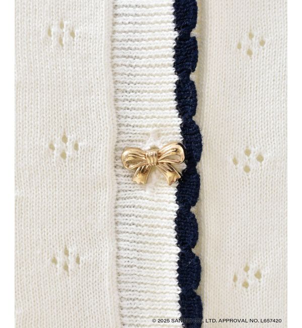  「ハローキティ リボンニットカーデ」|カーディガン|