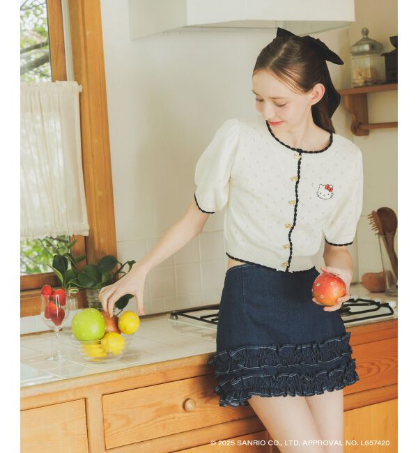  「ハローキティ リボンニットカーデ」|カーディガン|