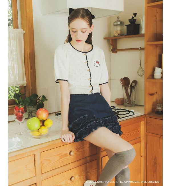  「ハローキティ リボンニットカーデ」|カーディガン|