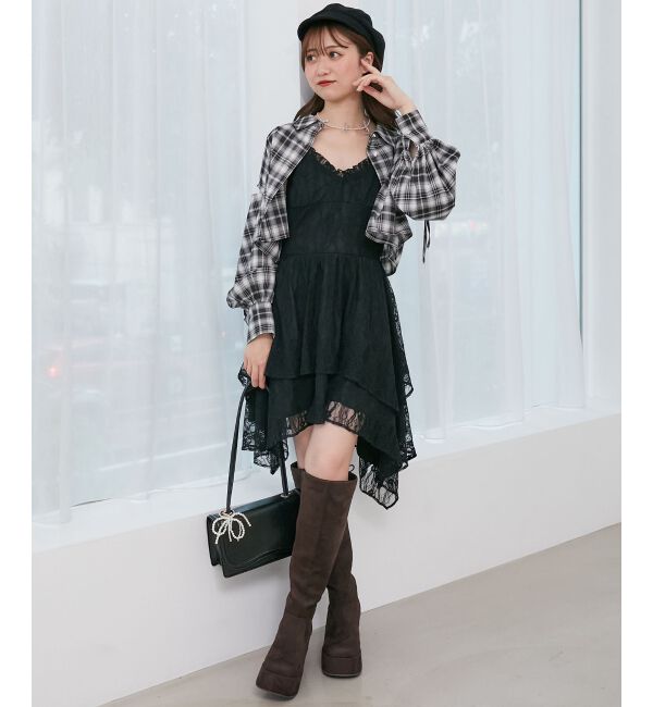  「イレヘムティアードミニキャミワンピ」|ワンピース|