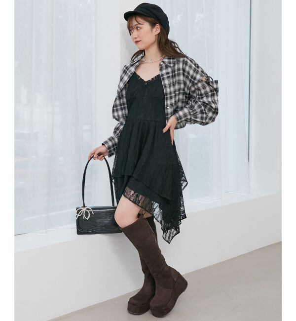  「イレヘムティアードミニキャミワンピ」|ワンピース|