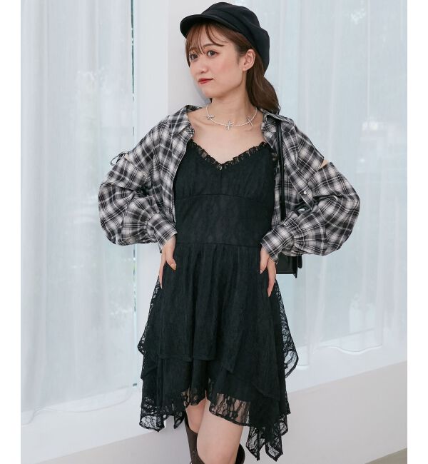  「イレヘムティアードミニキャミワンピ」|ワンピース|