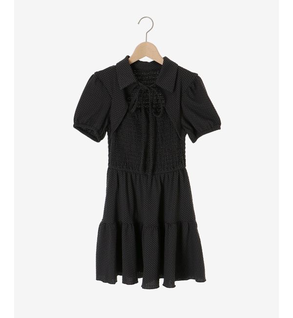  「襟付きデコルテオープンミニワンピ」|ワンピース|