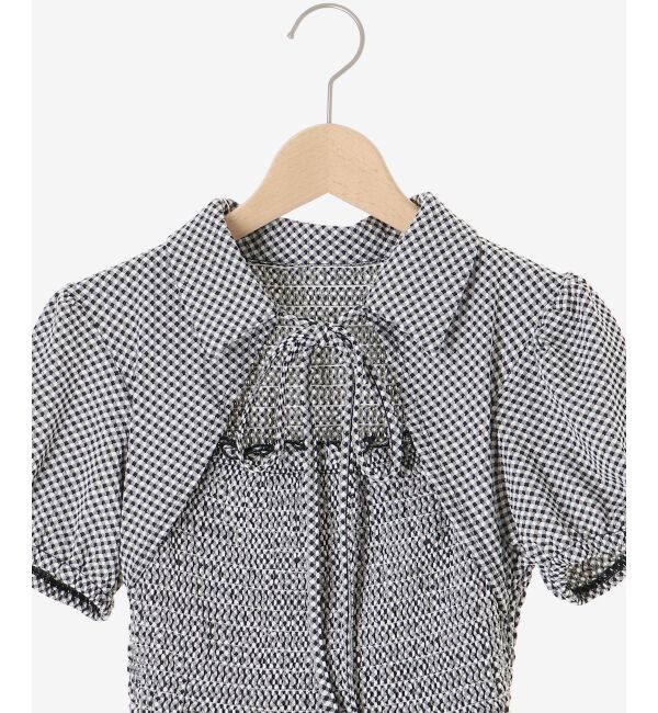  「襟付きデコルテオープンミニワンピ」|ワンピース|