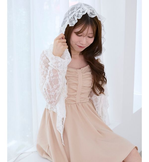  「フード付きフリルカーデ」|カーディガン|