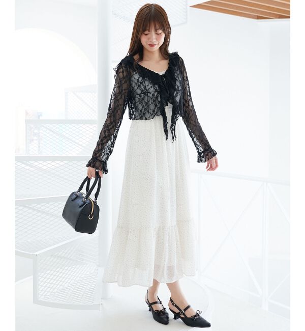  「フード付きフリルカーデ」|カーディガン|