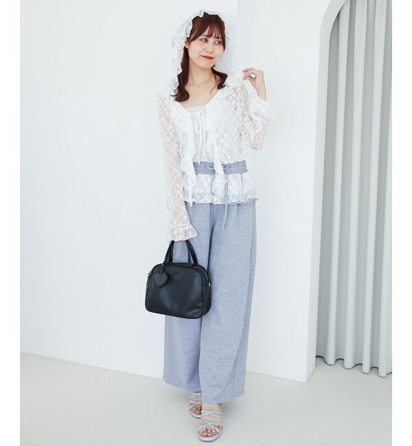  「フード付きフリルカーデ」|カーディガン|