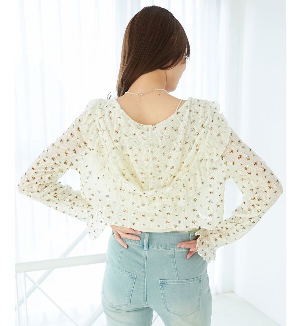  「フード付きフリルカーデ」|カーディガン|