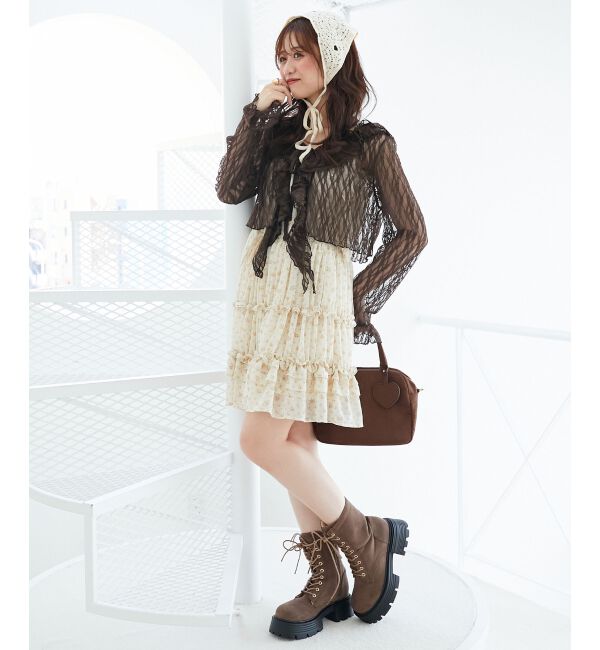  「フード付きフリルカーデ」|カーディガン|