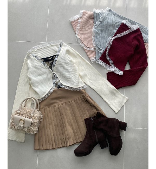  「レースフリルカーディガン」|カーディガン|