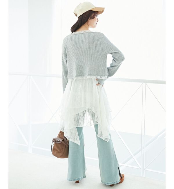  「レースフリルカーディガン」|カーディガン|