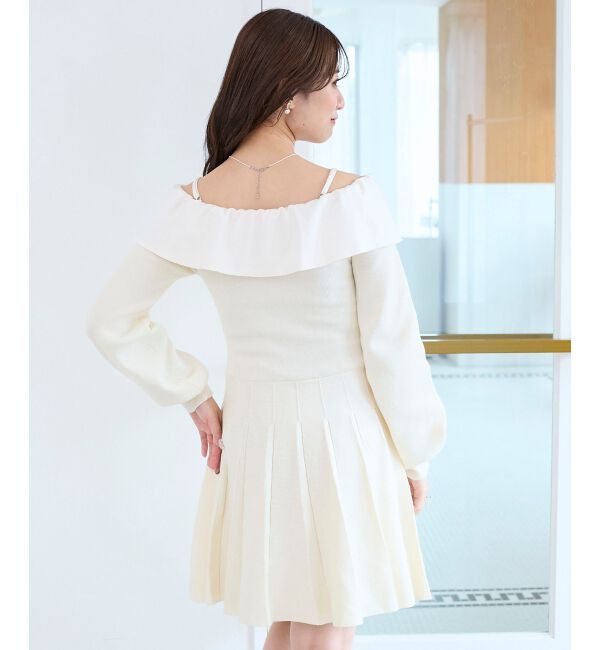  「フロントビッグリボンニットミニワンピ」|ワンピース|