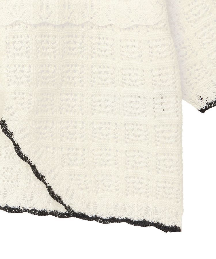 earth music&ecology「ミニスカラップ透かし編みニットカーディガン」|カーディガン|