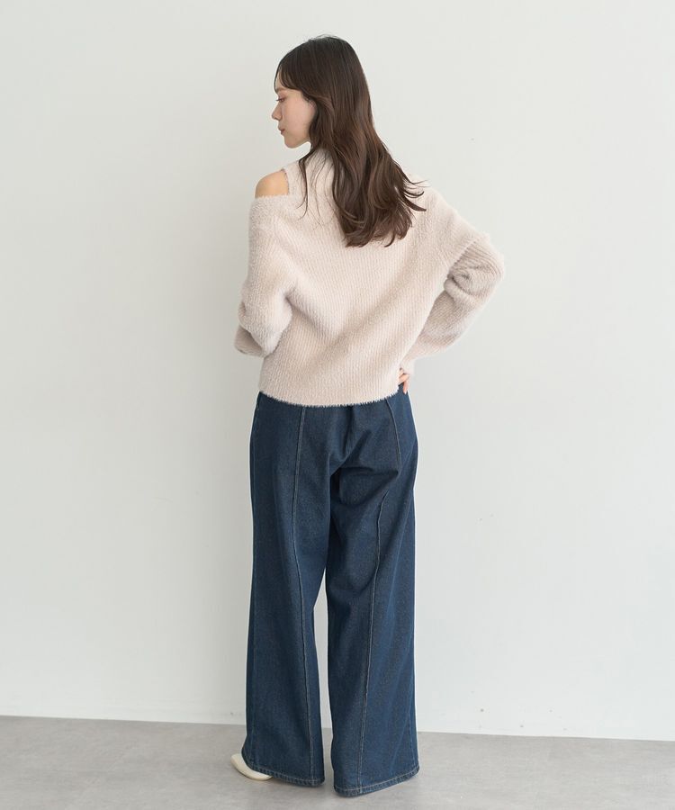 earth music&ecology「SET2点チャーム付きシャギーニット＋インナー」|カーディガン|