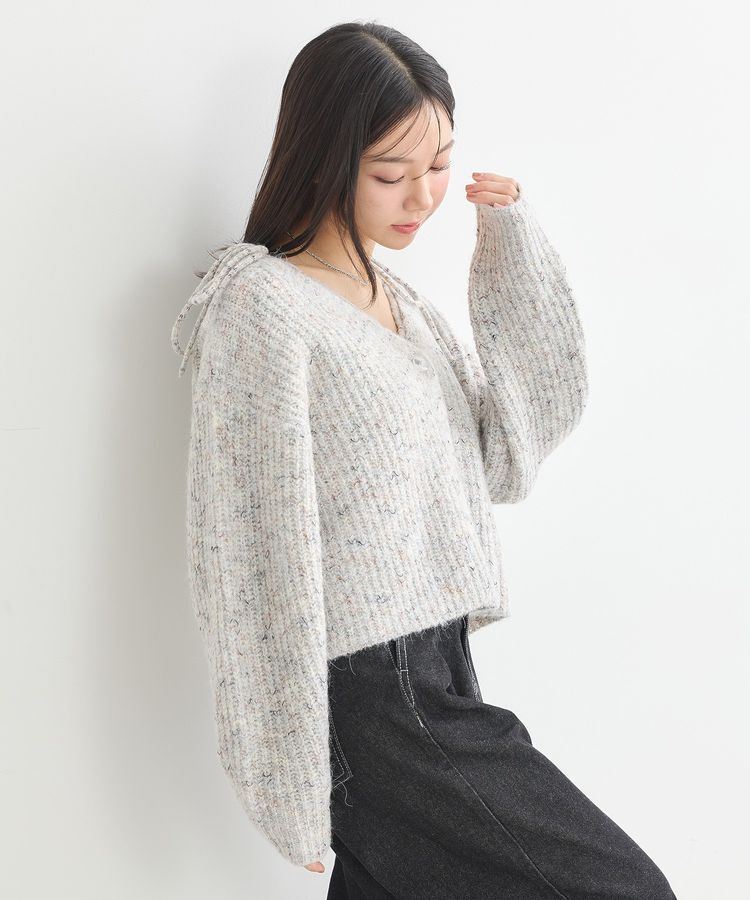 earth music&ecology「【WEB限定】SET2点ショートカーディガン＋リボンキャミソール」|カーディガン|