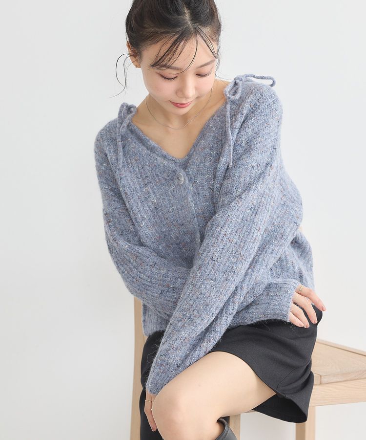 earth music&ecology「【WEB限定】SET2点ショートカーディガン＋リボンキャミソール」|カーディガン|