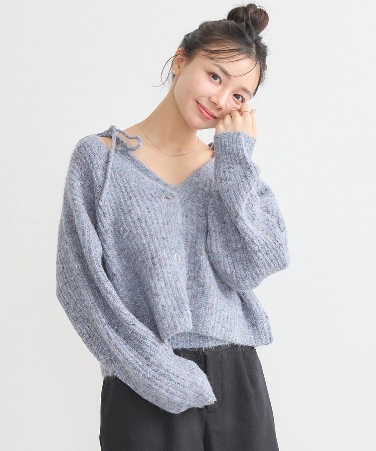 earth music&ecology「【WEB限定】SET2点ショートカーディガン＋リボンキャミソール」|カーディガン|