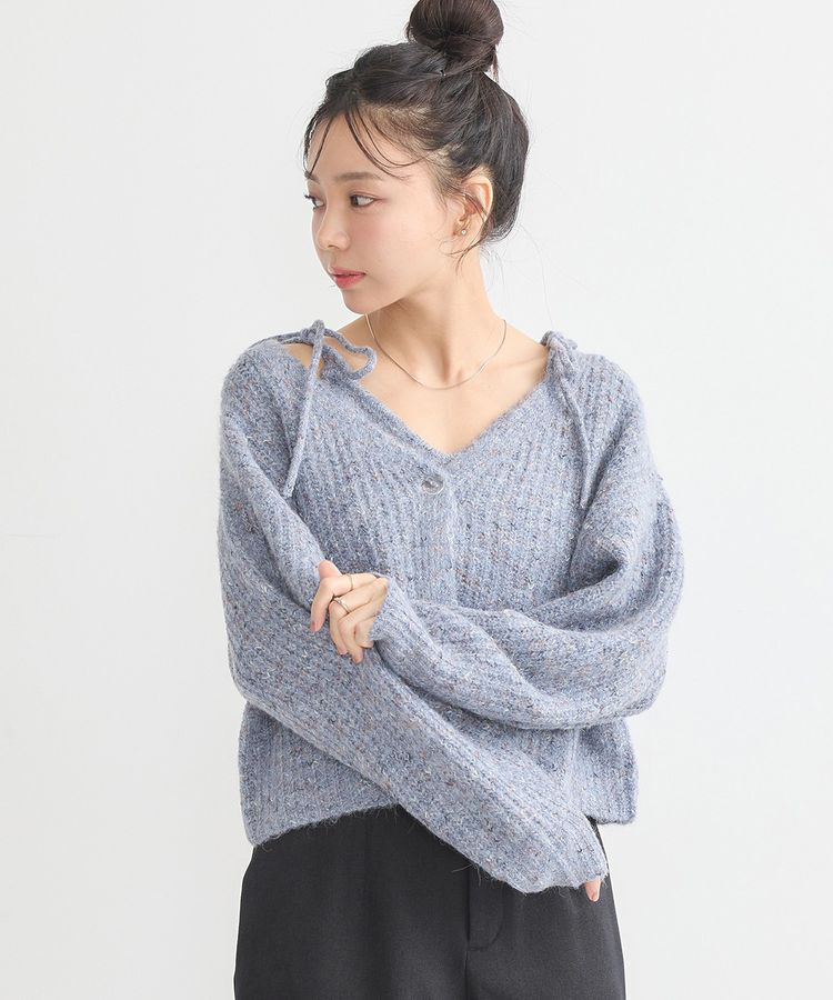 earth music&ecology「【WEB限定】SET2点ショートカーディガン＋リボンキャミソール」|カーディガン|